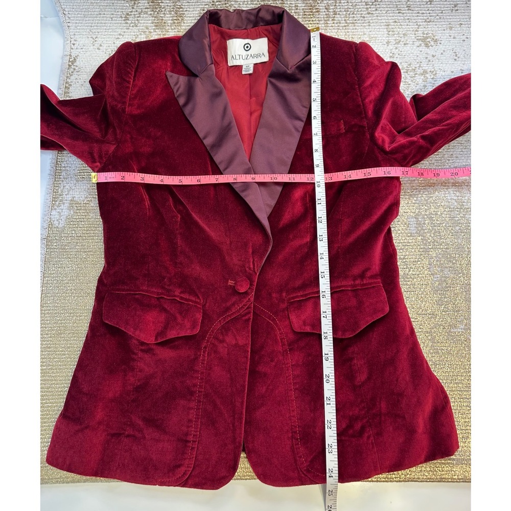 ALTUZARRA For TARGET Burgundy Red Velvet Tuxedo Blazer Satin Lapel | Small - Picture 12 of 12